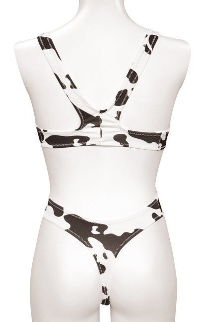 Cow Pattern Bikini Model Competitive Swimsuit  - Otokonoko 2L
