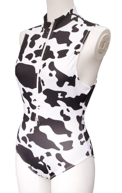 Cow Print Swimsuit with Front Zipper - Otokonoko 2L