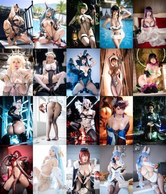 HaneAme Cosplay Photobook 2024 Collection -Genshin Impact, Azur Lane, Frieren: Beyond Journey's End etc...