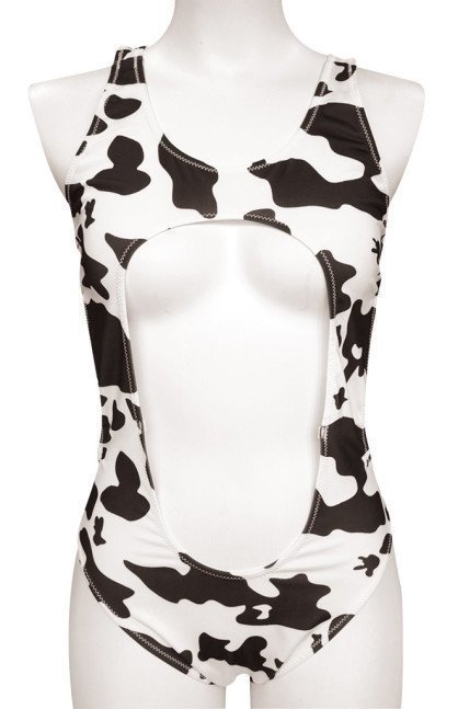 Cow Pattern Bikini Model Competitive Swimsuit  - Otokonoko 2L