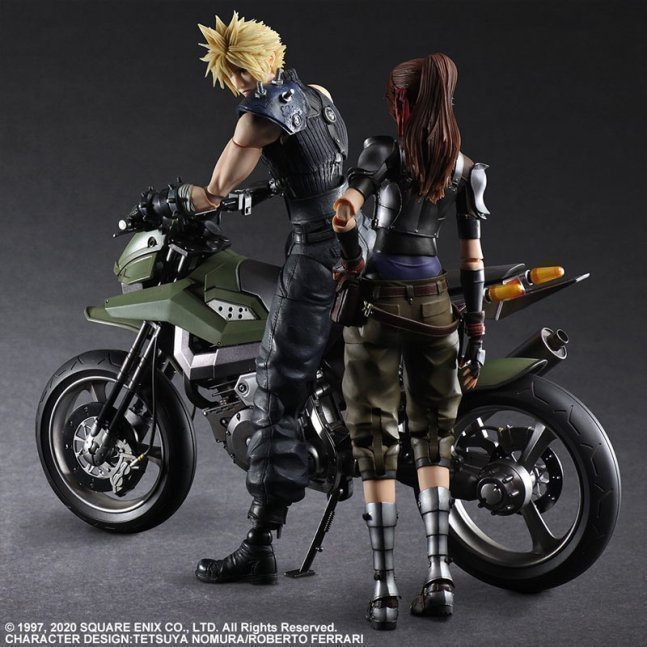 Jessie, Cloud & Bike SET PLAY ARTS Kai Action Figure -- Final Fantasy VII