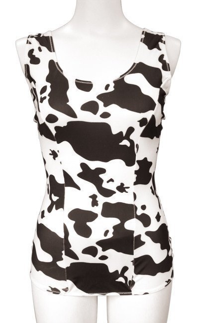 Cow Print Old-style School Swimsuit with Ring - Otokonoko 2L