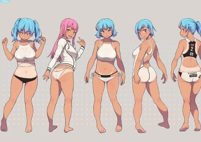 Tanned Girls + Blue Hair #3 - Aogami Hiyake no Ko #3