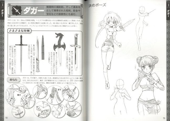Fighting! Western & Fantasy Weapon Illustration Pose Book